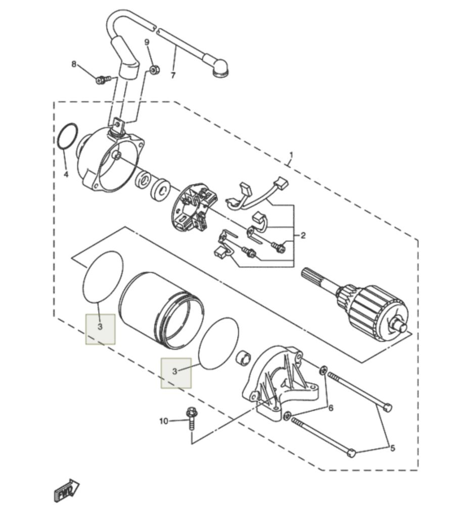 Уплотнительная резинка стартера YAMAHA R1  , Новый, YAMAHA original