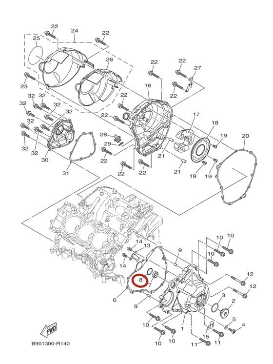 O-RING MT09, Новый, YAMAHA original