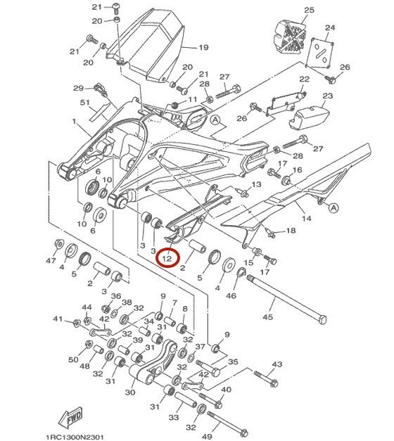 Слайдер приводной цепи MT09, Новый, YAMAHA original