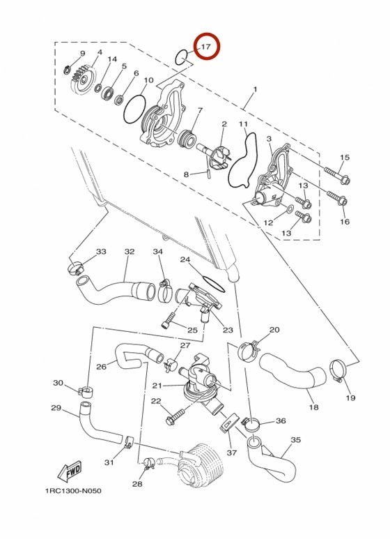 O-RING помпы, Новый, YAMAHA original