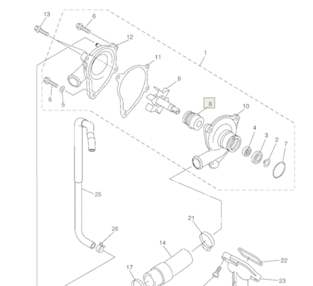 Сальник помпы механика R6, Новый, YAMAHA original