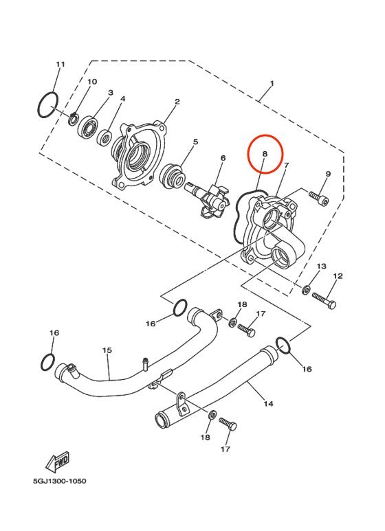 Прокладка водяной помпы, Новый, YAMAHA original