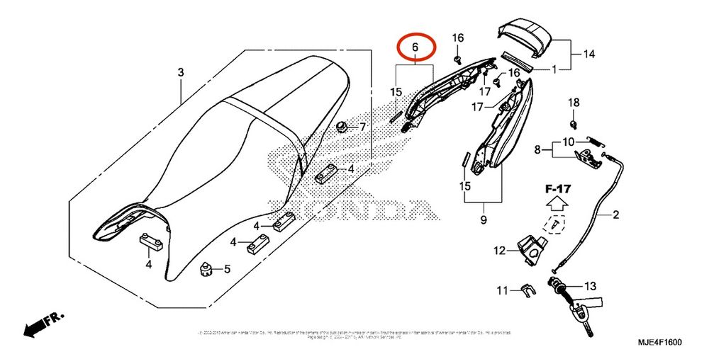 Пластик хвоста R CBR650 14-, Новый, HONDA original