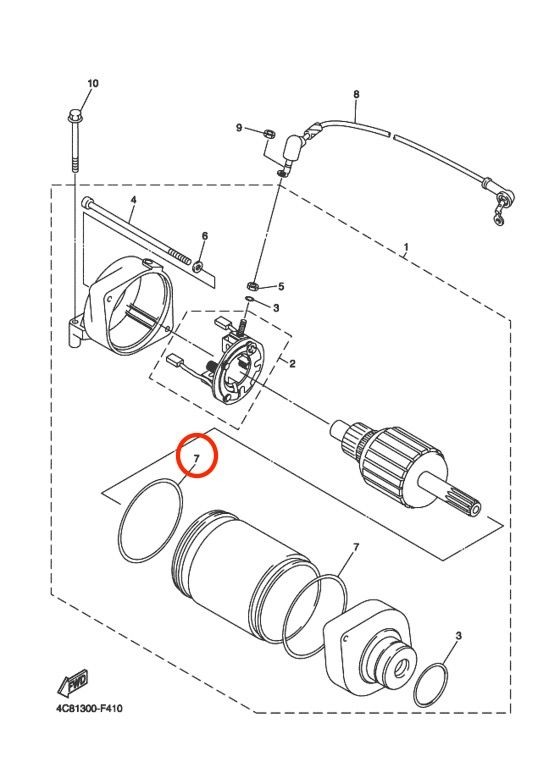 O-ring проклвдка стартера YAMAHA R1  , Новый, YAMAHA original