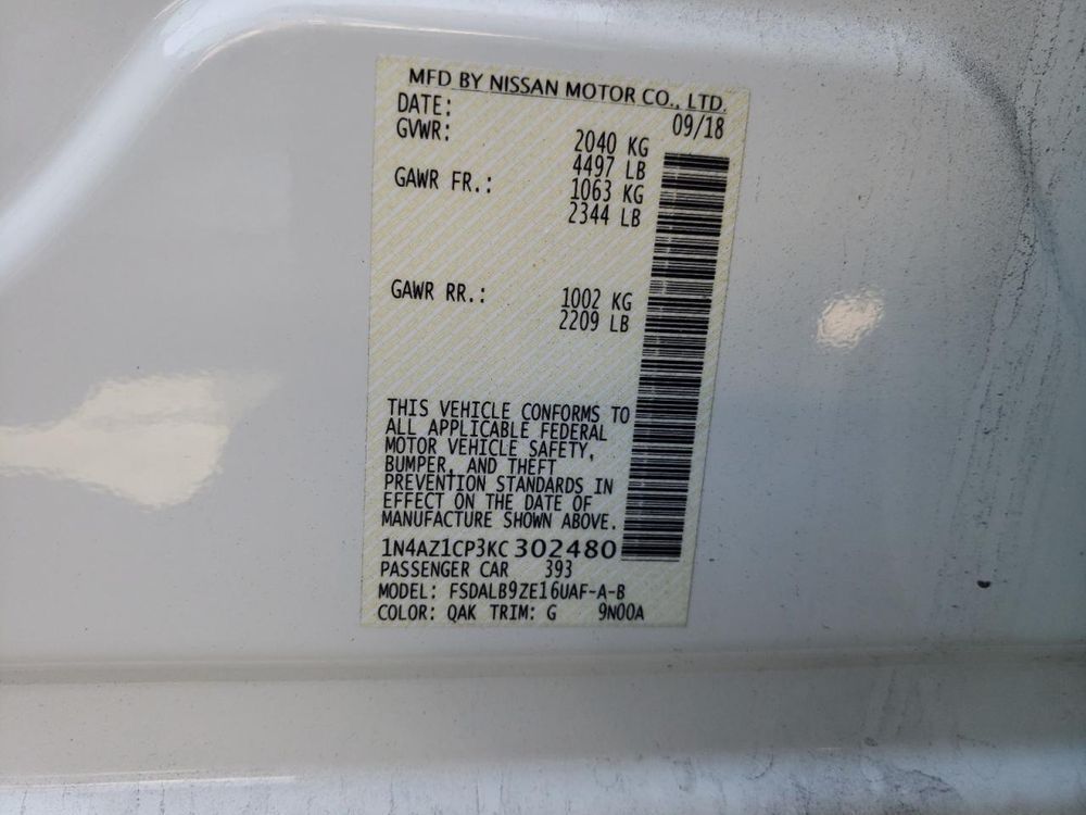 2019 NISSAN LEAF 12500$ в дороге