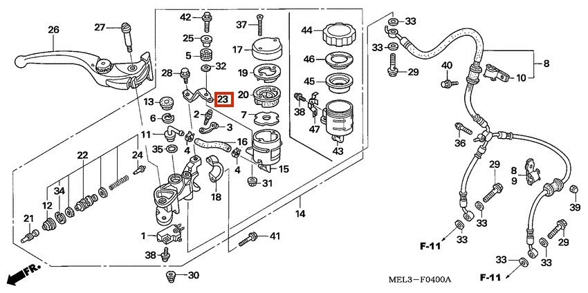 Кронштейн тормозного бачка CBR1000RR sc57, Новый, HONDA original