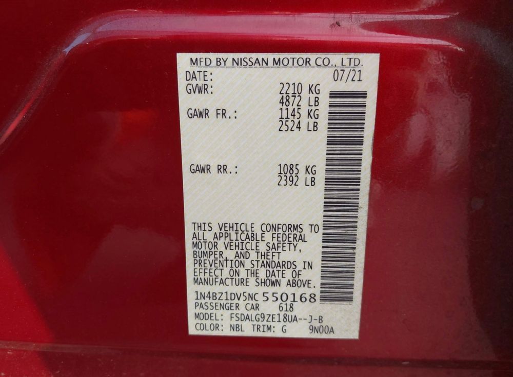 2022 NISSAN LEAF SL PLUS 62kw
