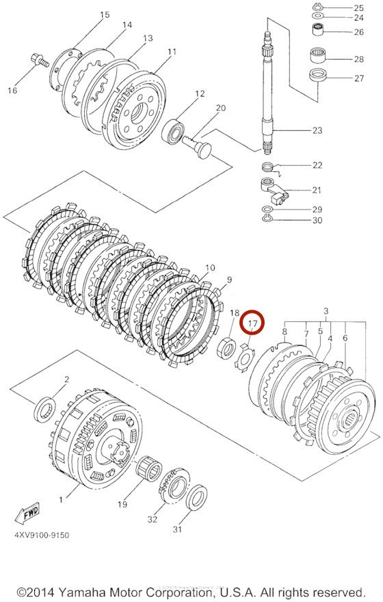 Контр шайба и болты, Новый, YAMAHA original