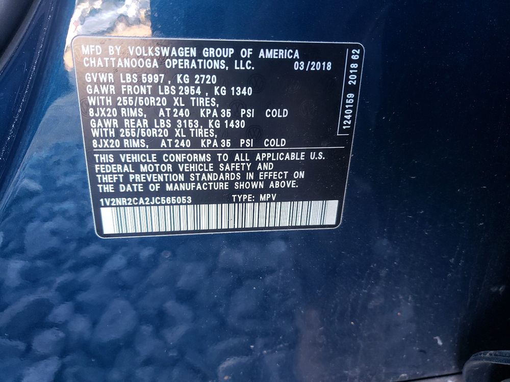 2018 VW ATLAS SEL PREMIUM $16950 с растаможкой, в дороге