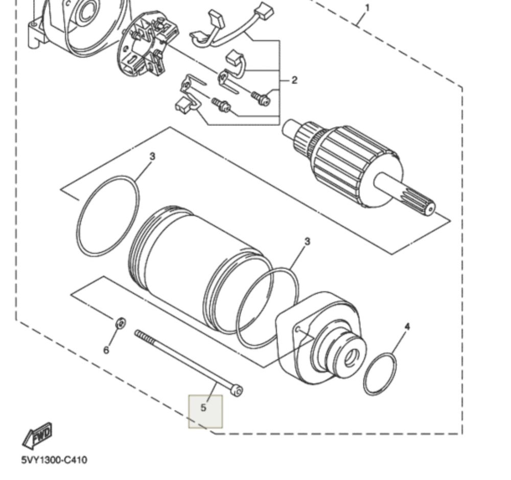 Болт стартера YAMAHA R1  , Новый, YAMAHA original